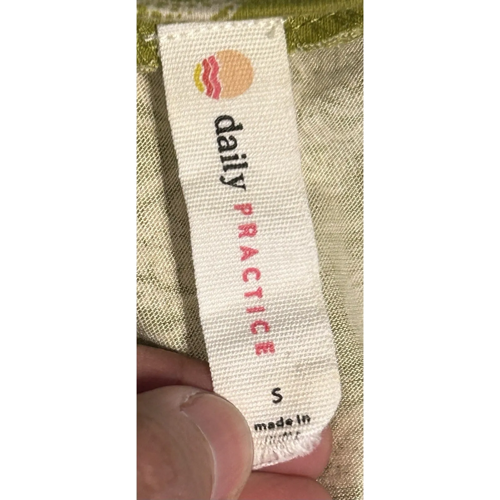 Anthropologie Daily Practice floral paisley boho green white pocket dress size S - Image 5