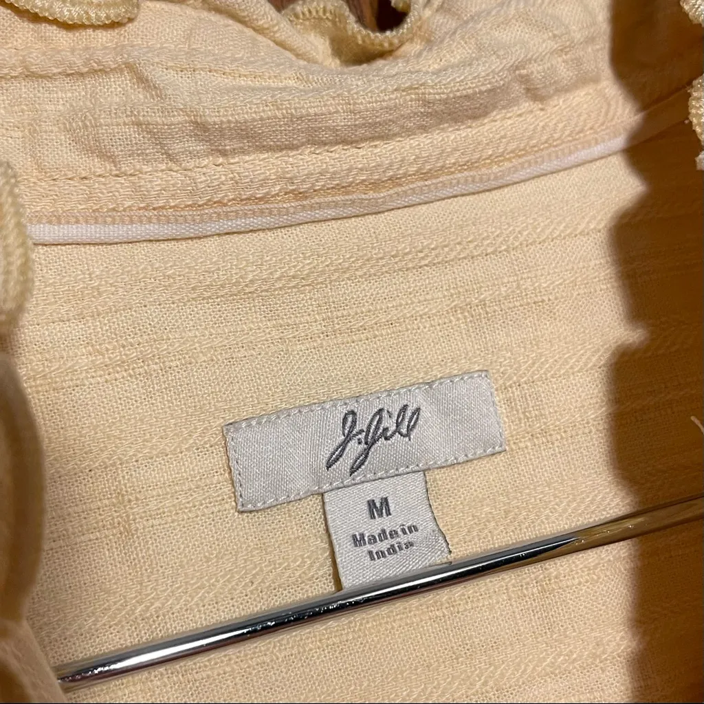 J. Jill Woman's Light Yellow Button Down Jacket Size Medium - Image 3