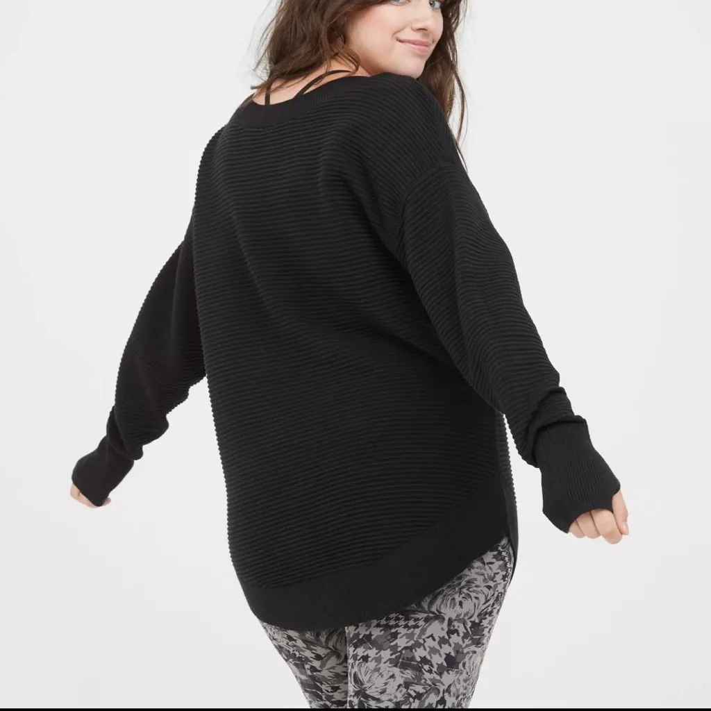 Offline by Aerie Home Stretch Sweater Black Size undefined - Image 2