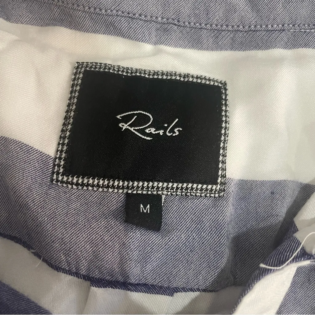 RAILS Jesse Striped Button Down Shirt Blue White Size Medium - Image 4