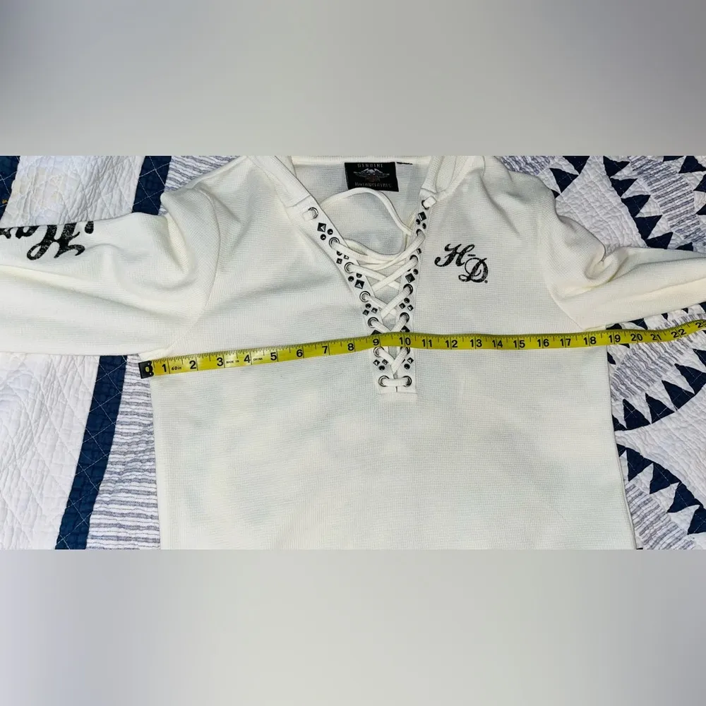 HARLEY-DAVIDSON Hooded Thermal Top sz M - Image 7