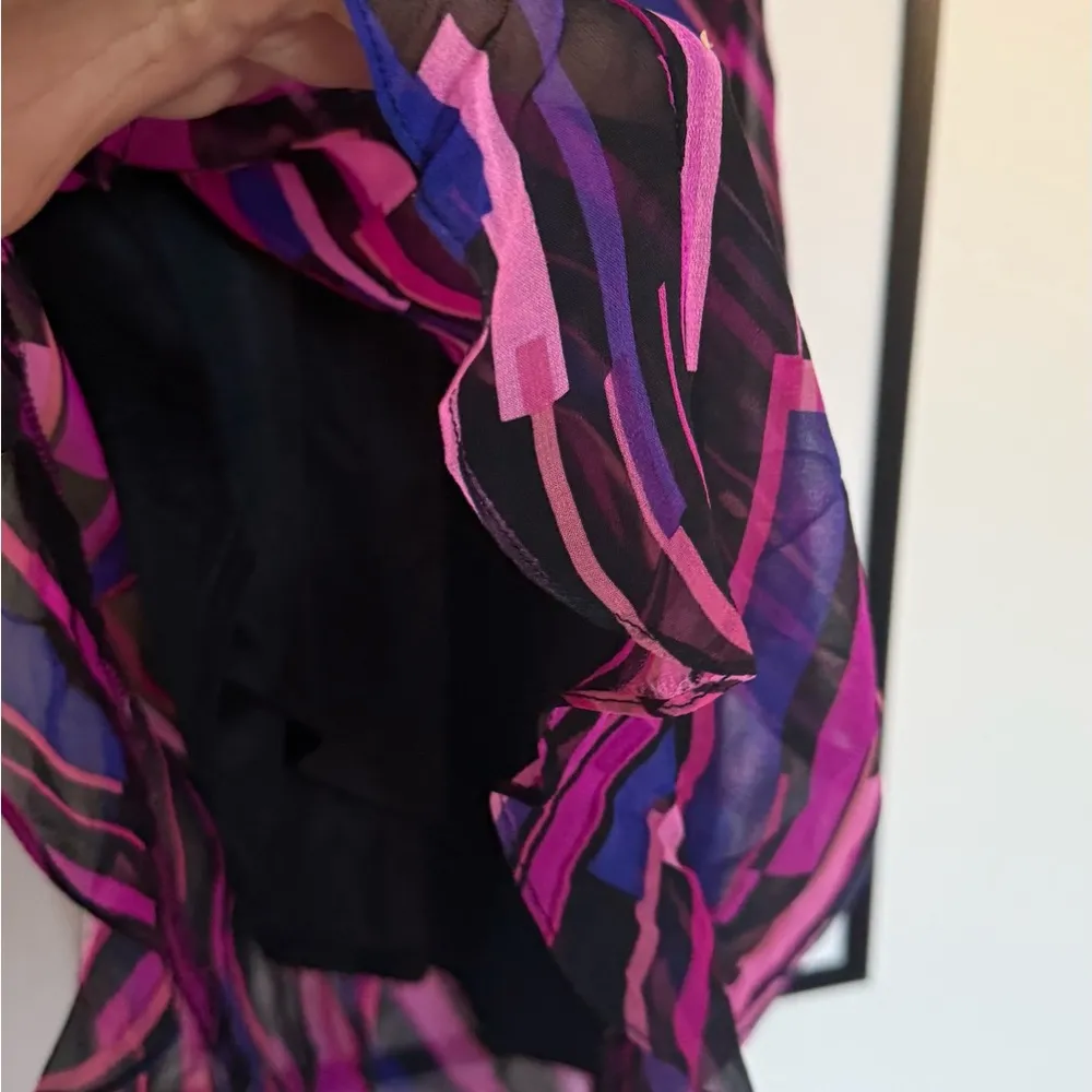 Betsey Johnson silk Y2K vintage Asymmetrical Dress in Pink and Purple - Image 3