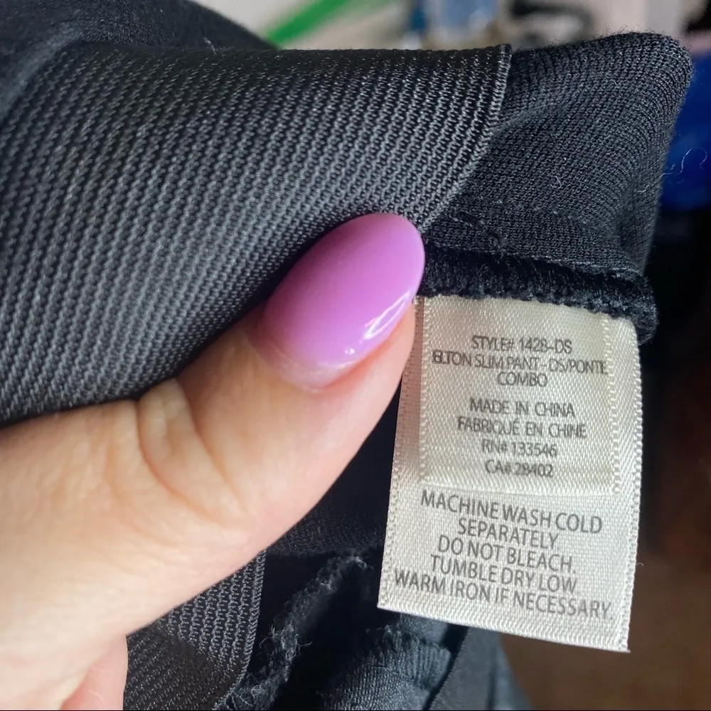 ECRU Elton Slim Pants DS/Ponte Combo Side Ankle Zippers Size 10 - Image 6