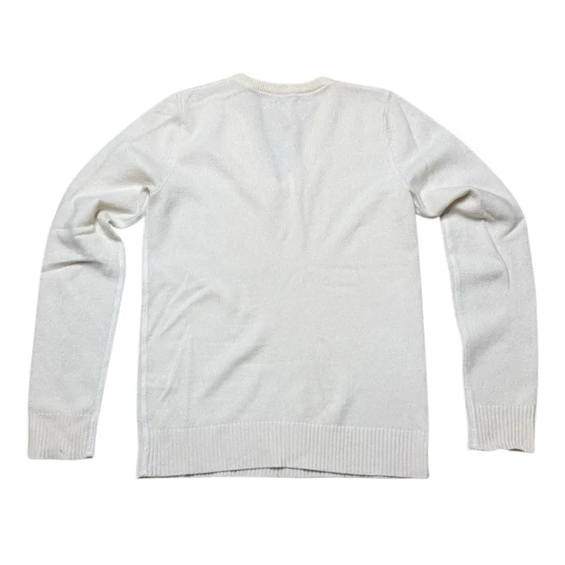 Three Dots Anthropologie 100% cashmere cream Vneck long sleeve sweater small - Image 2