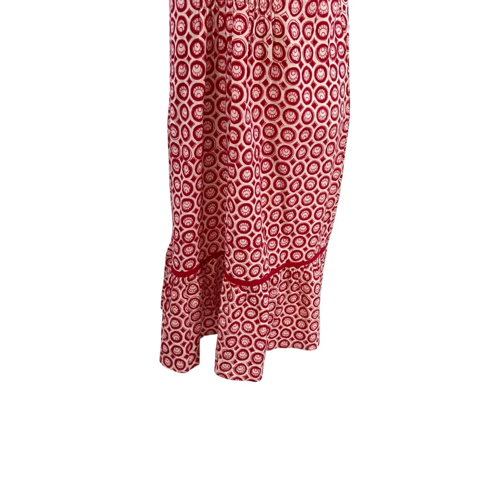 Mata Traders Lakeshore Dress Cotton Circle‎ Printed Red White Size XL - Image 8