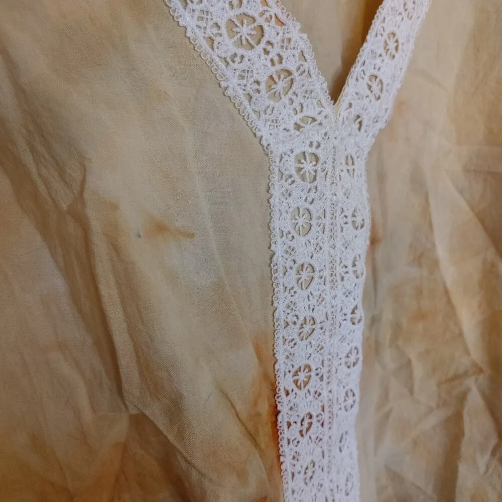 NY&C Size Extra Large XL Boho Indie Tie Dye Blouse Earthy Tones Cotton Trumpet - Image 5