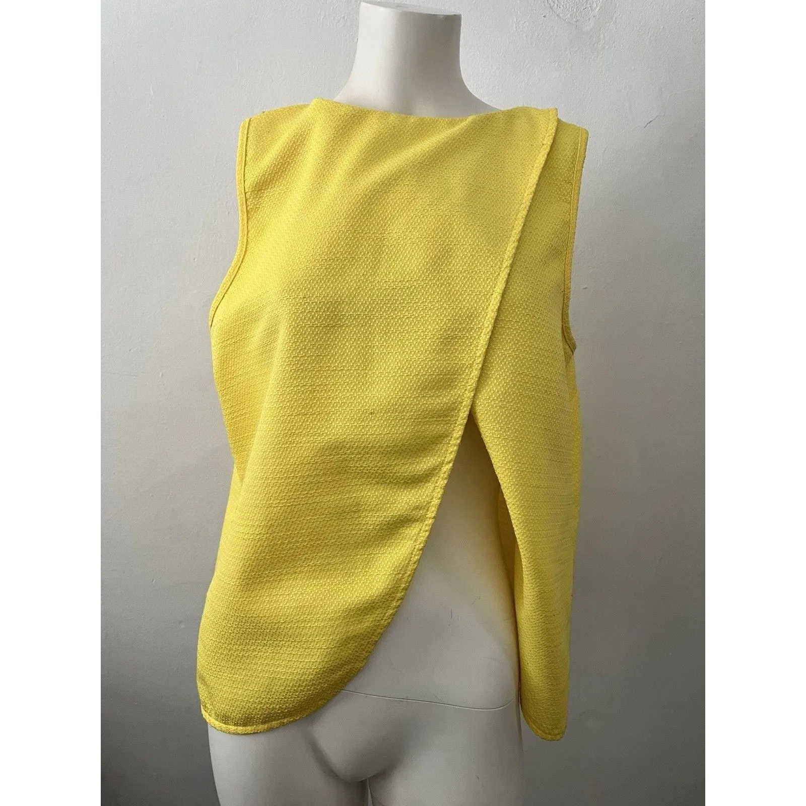 Jcrew Crossed back jacquard tank 14 sleeveless yellow corporate business causal - Image 2