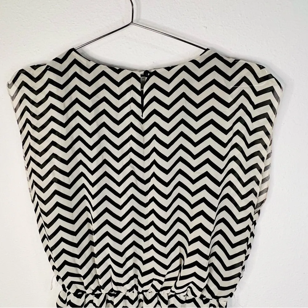 Tacera Short Sleeve Mesh Stripe Dress Work to Weekend Minimalist Size Small - Image 8