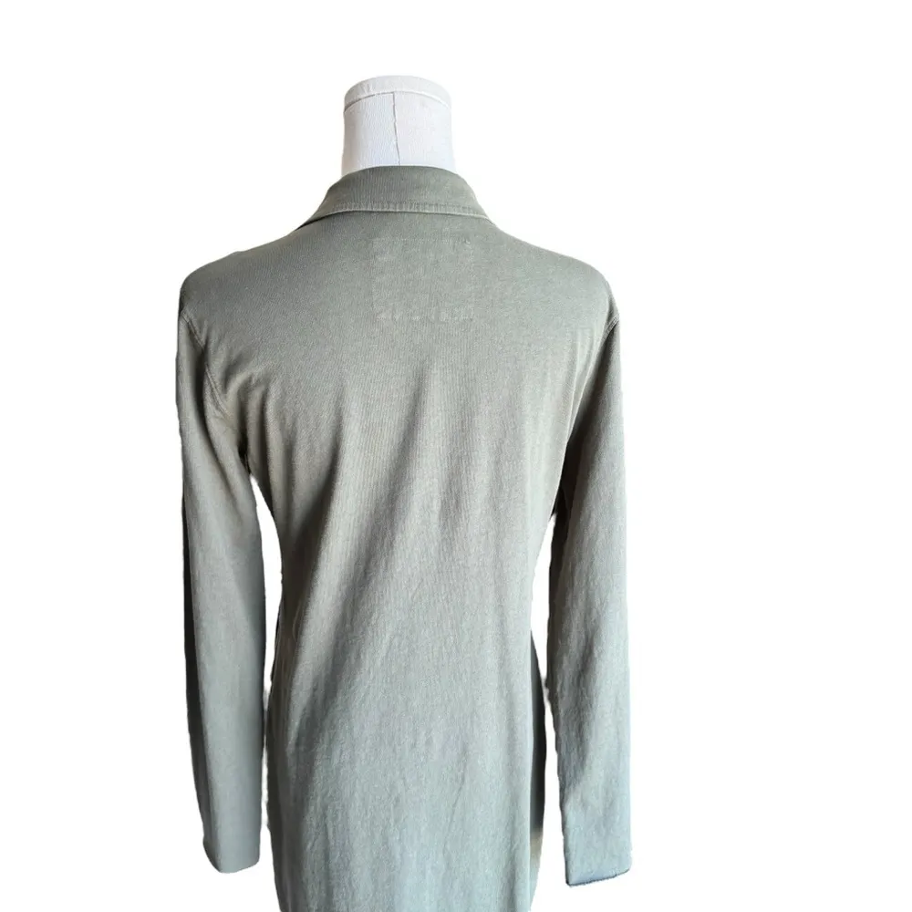 Frank & Eileen - NWOT Polo Collar Long Sleeve Cotton Dress Army Green Sz XS - Image 6