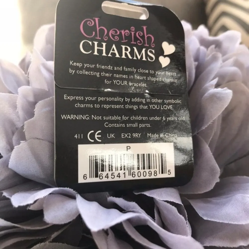 Cherish Charms Initial Monogram P Name Bracelet Charm Silvertone Silver Tone NEW - Image 2