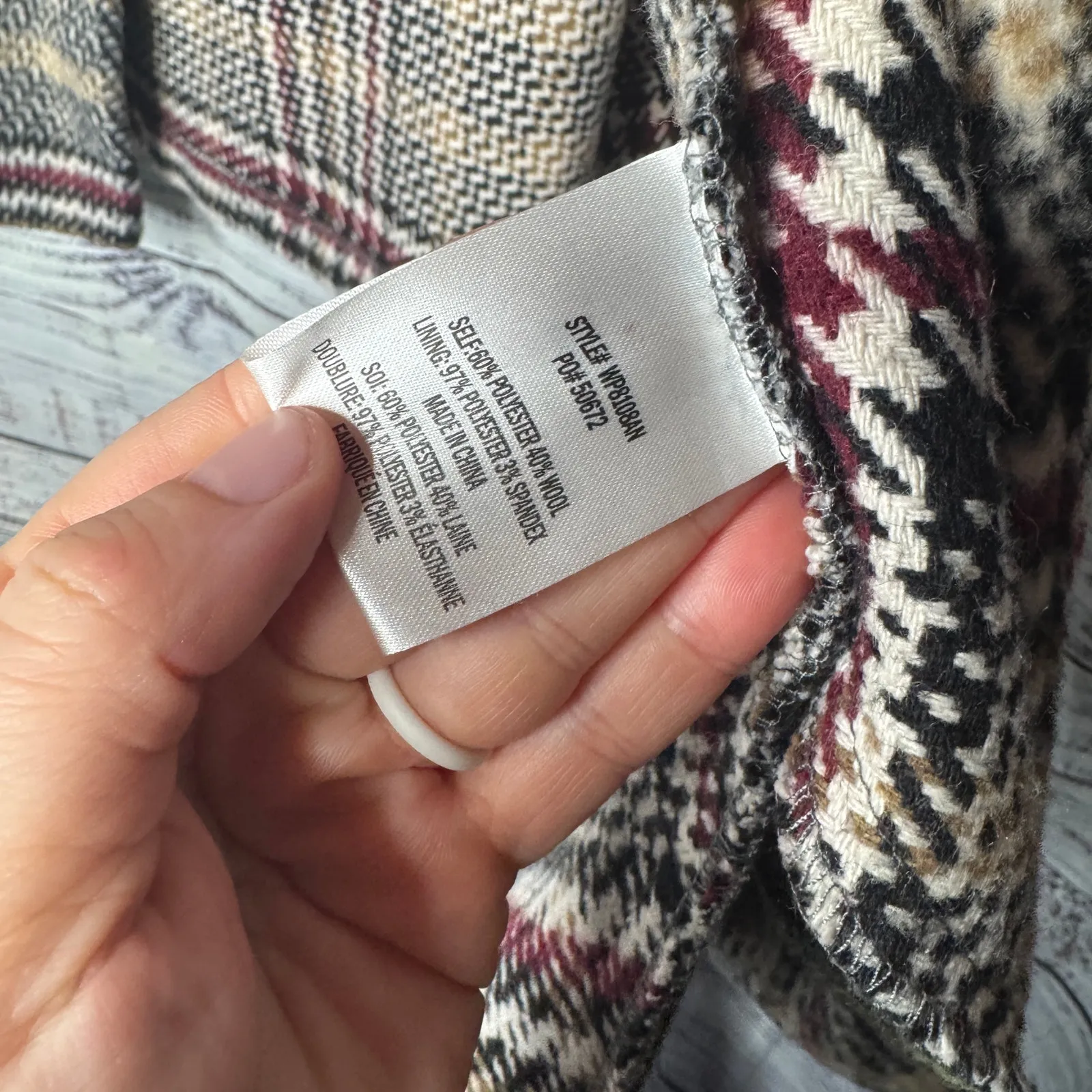 Eva Franco Plaid Wool Blend Kimono Coat Wrap Jacket XS/S Oversized - Image 4