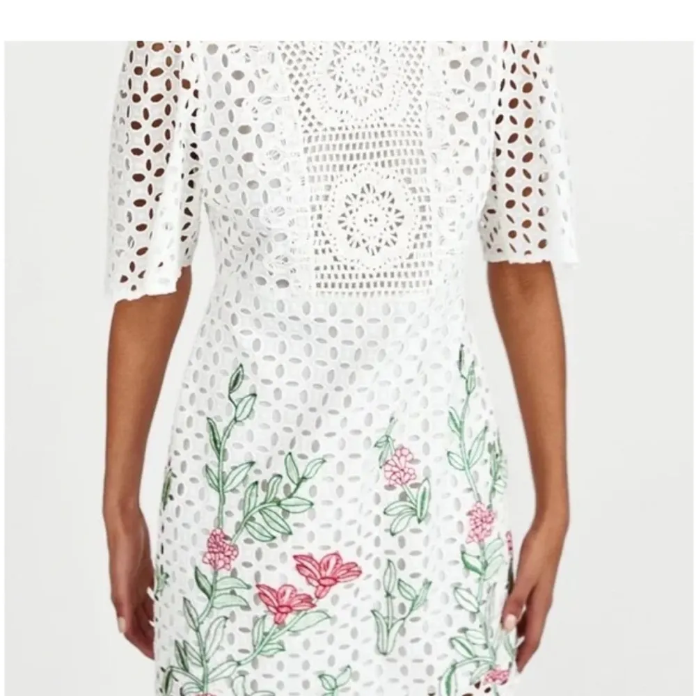 Zara White and Pink Sheath Dress - Image 5