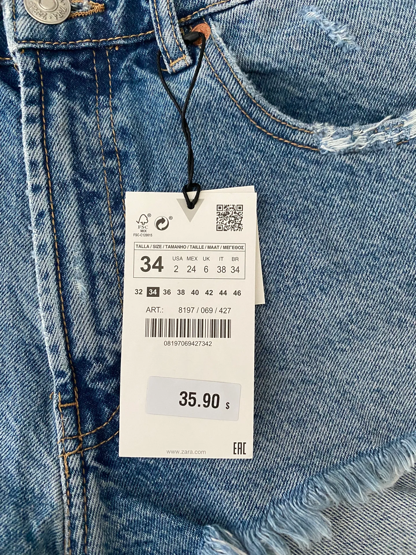 ZARA Cut-offs Jean Shorts - Image 5