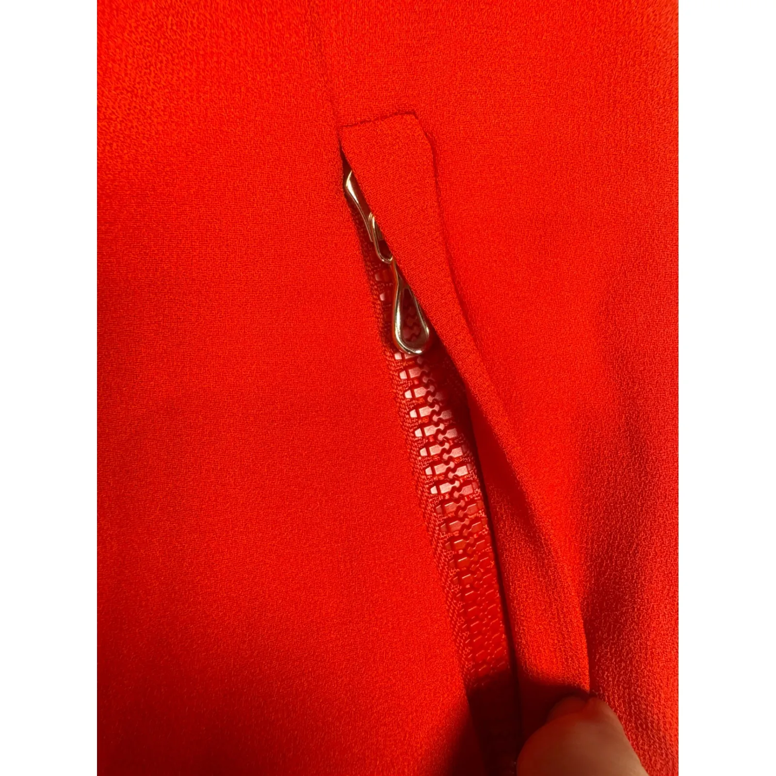 Carlisle Red Sleeveless Dress Pleated Midi‎ Dress Zipper Pockets Size 6 Career - Image 4