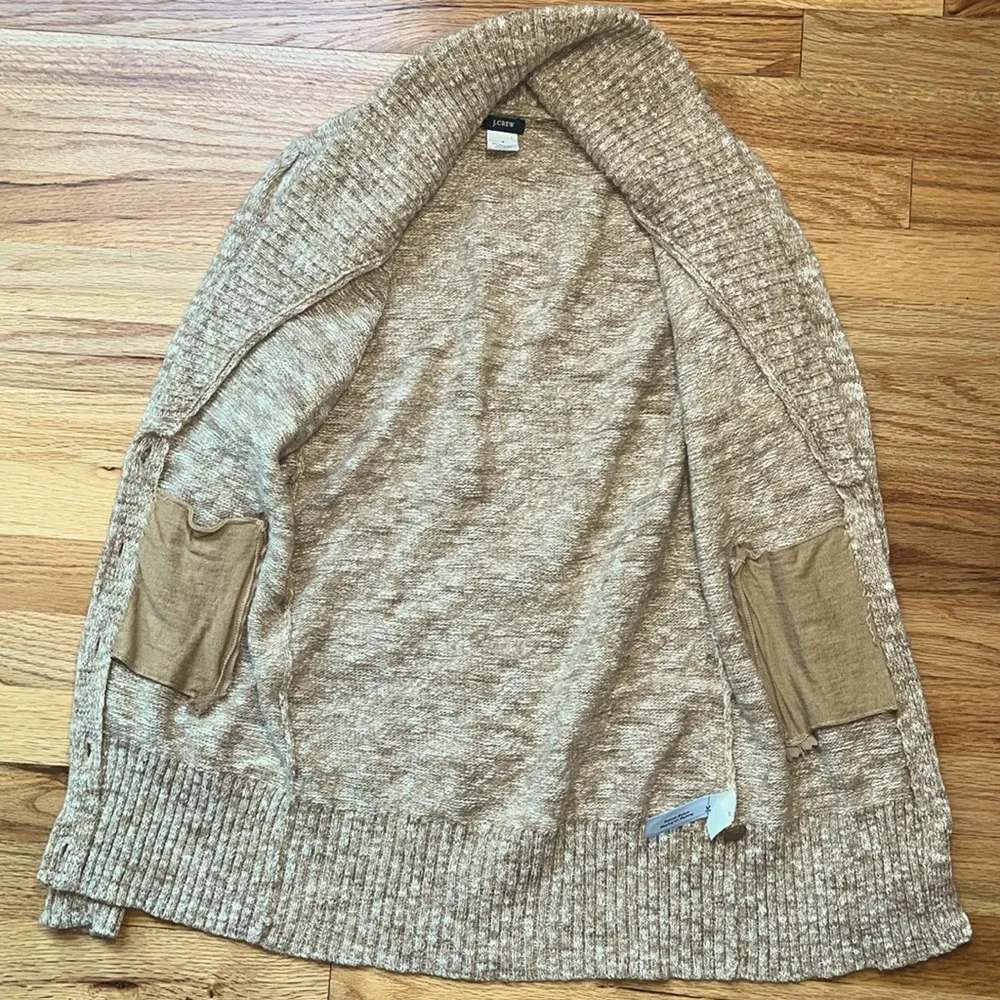 J.Crew Women’s Merino Wool Blend Deep V Placket Half-Button Tunic Sweater Size S - Image 5