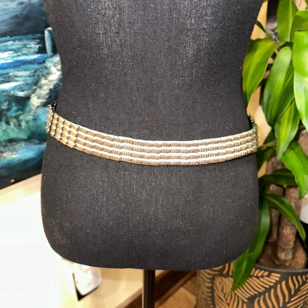 VINTAGE METAL BUCKLE WITH FISH SCALE METAL BODY Silver - Image 4