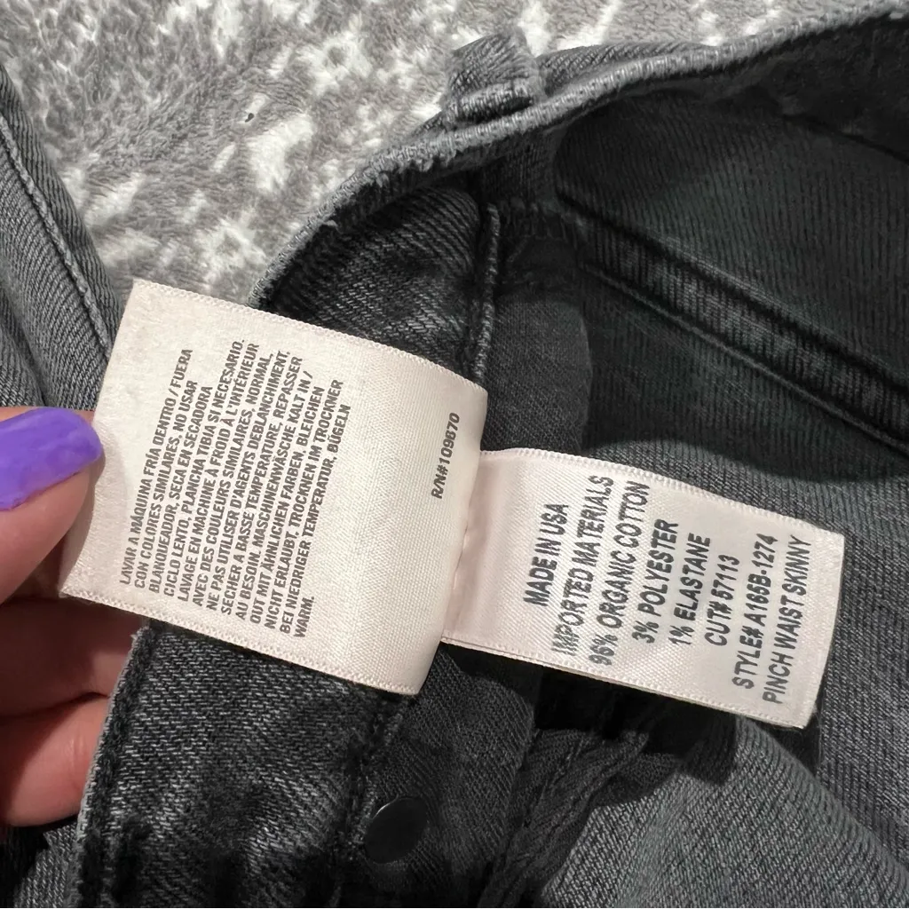 Agolde Pinch Waist Skinny Ultra High Rise In Interlude Size 23‎ - Image 5