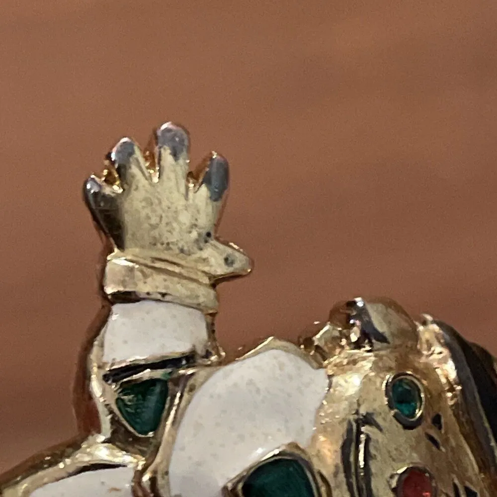 Gontie Paris Gold Tone Enameled Harlequin Clown Brooch Pin Vintage 1208 - Image 9