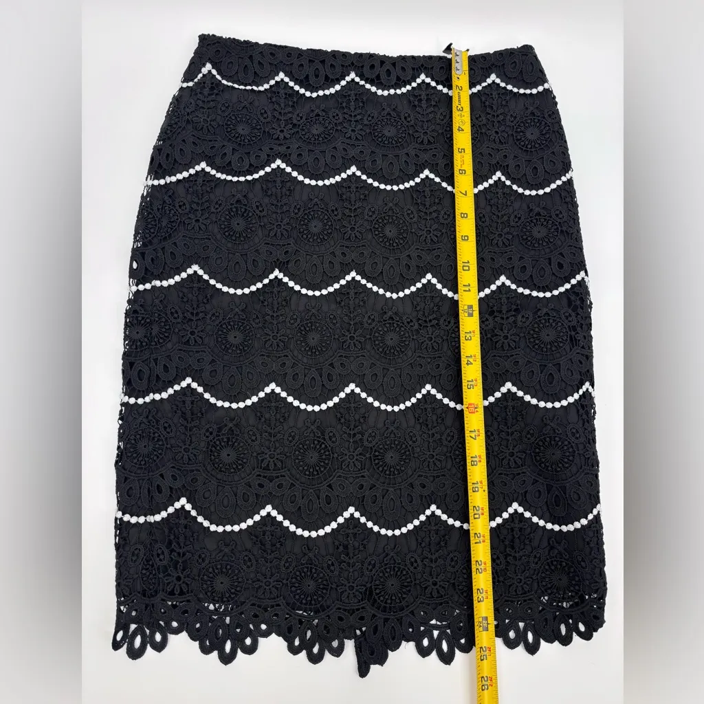 Talbots Black Lace Skirt with White Trim – Elegant Mini - Image 6