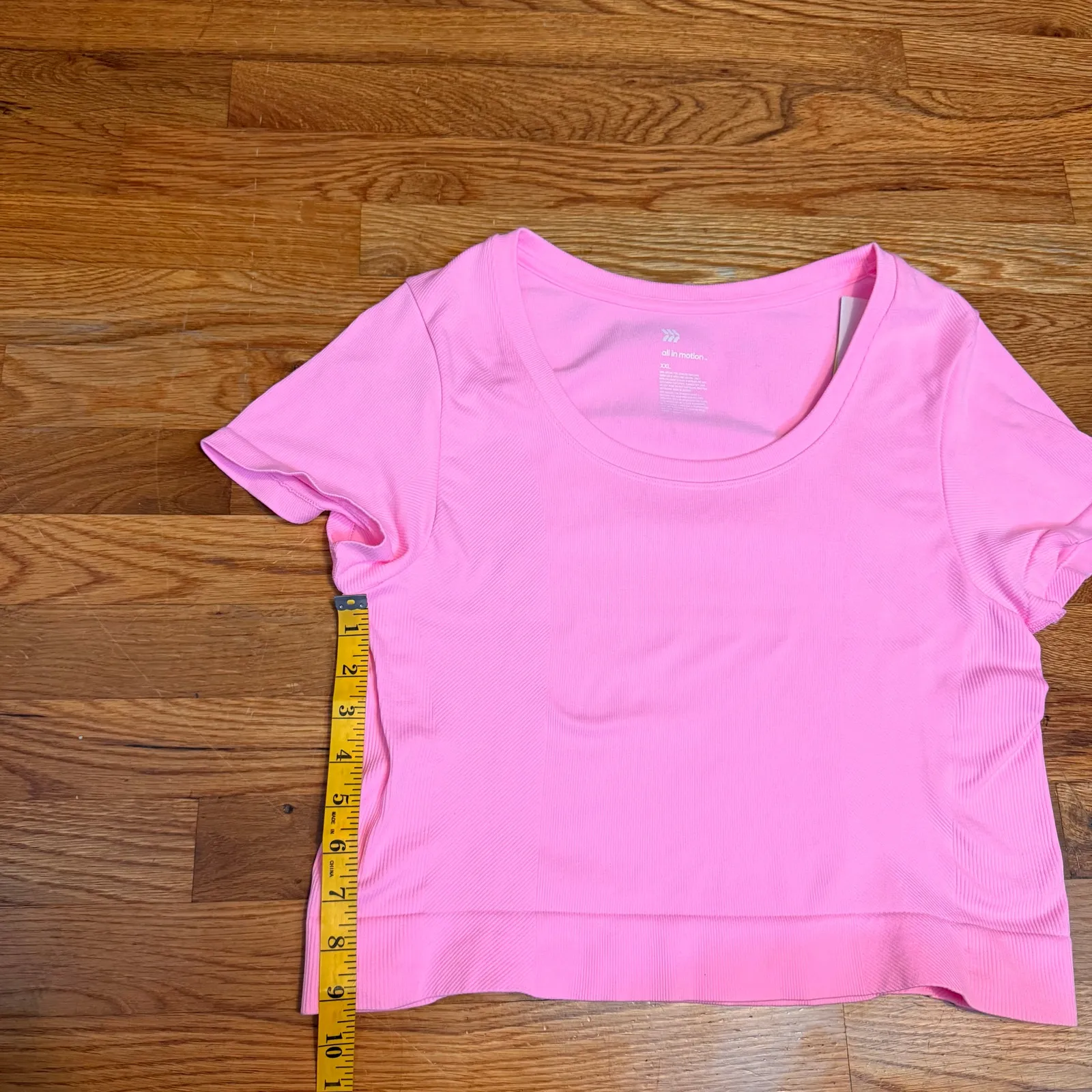 All in Motion Women’s XXL Pink Nylon Ribbed Short Sleeve Athletic Top Sporty - Image 3