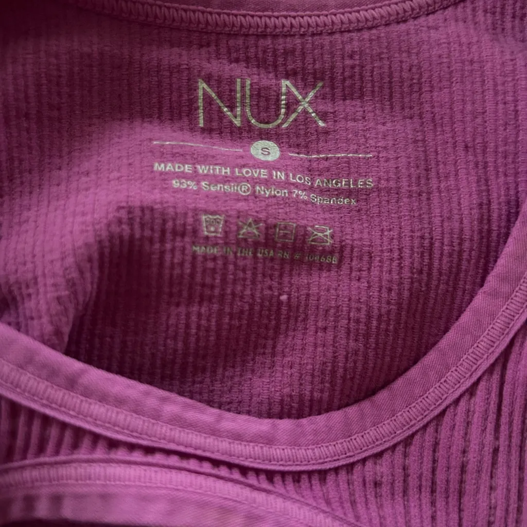 NUX Ribbed thumb hole long sleeve top size small Purple - Image 3
