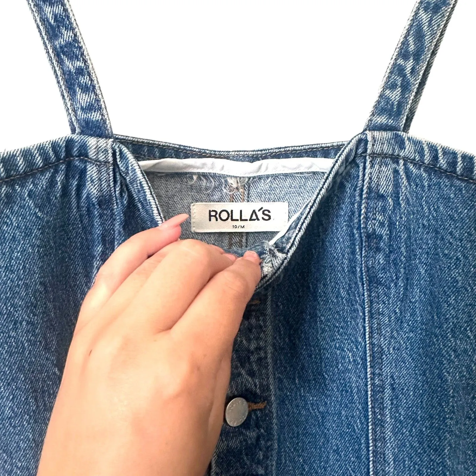 ROLLA'S Denim Venice‎ Midi Dress Vintage Blue Sz 10/M Size M - Image 5