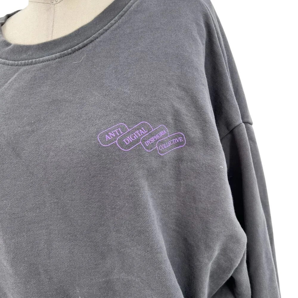 The Mayfair Group Anti Digital Dysphoria Collective Crewneck Sweatshirt One Size Gray Size undefined - Image 4