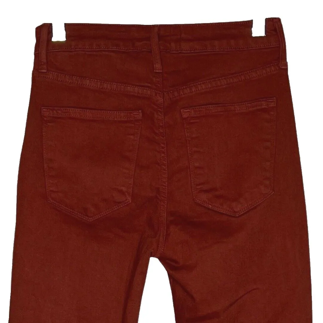 Just Black Denim Jeans Womens 0 24" Rust Orange Crop Demi Flare Casual‎ Colorful - Image 4