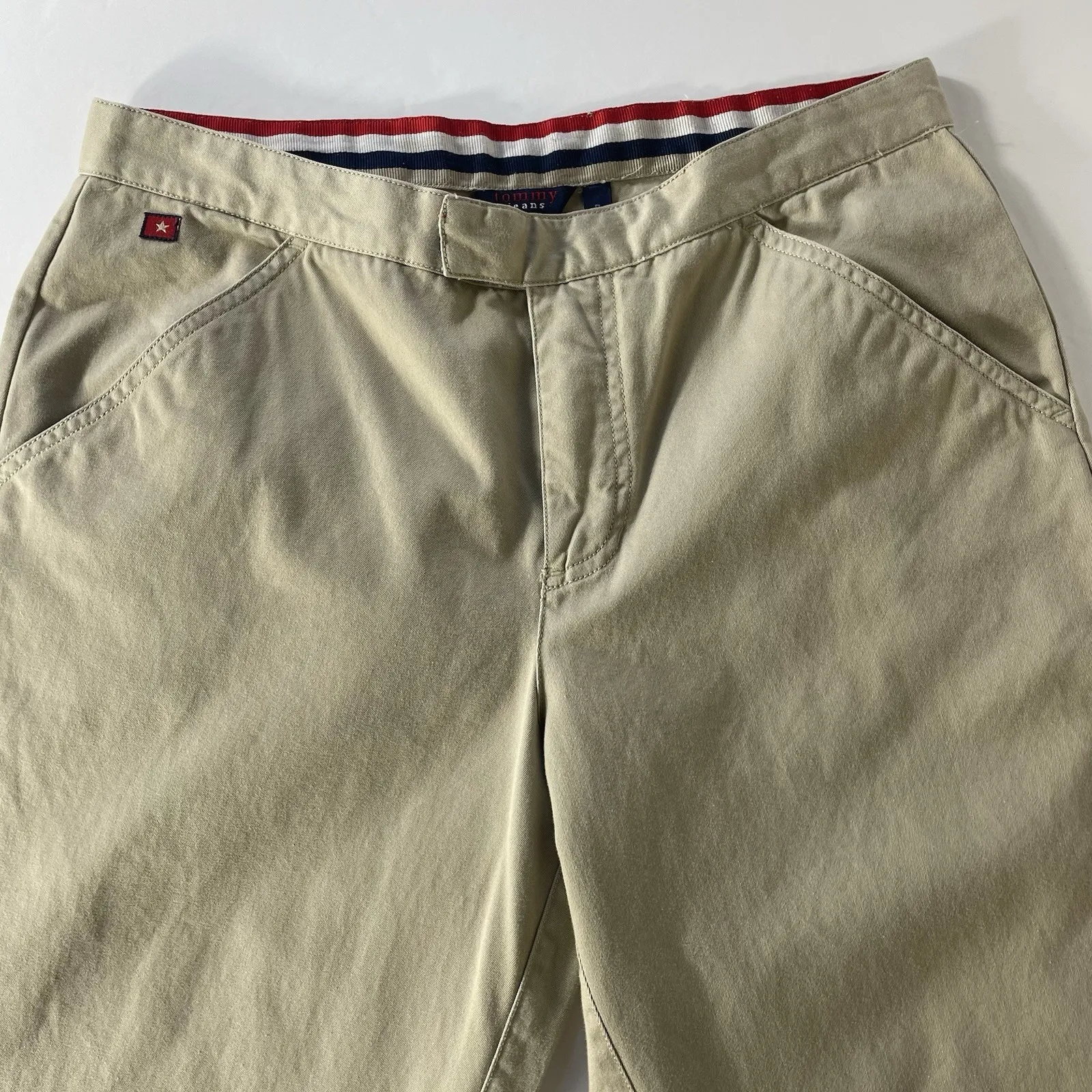 Vintage Tommy‎ Jeans Khaki Pants 100% Cotton Women's 7 Y2K Hong Kong - Image 3