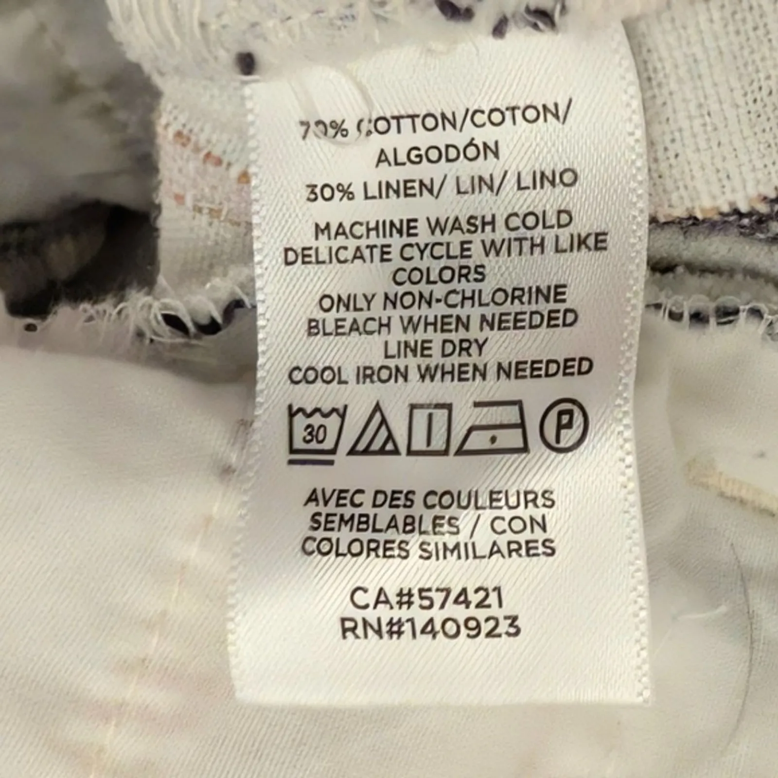 LOFT Shorts Plus 16‎ 1X XL Cream Black Striped Linen Blend Preppy Classic - Image 2