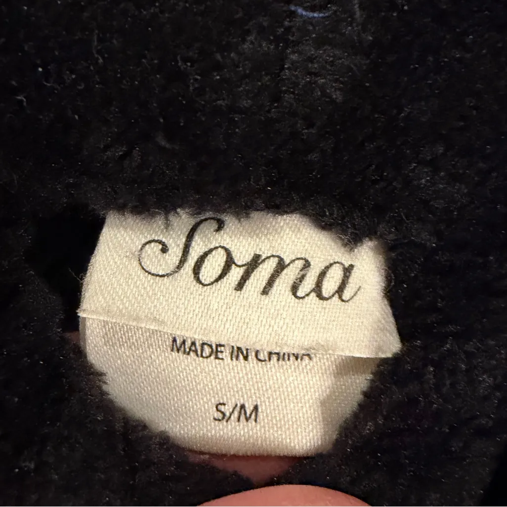 SOMA Embraceable Plush Long Robe Black S/M - Image 3