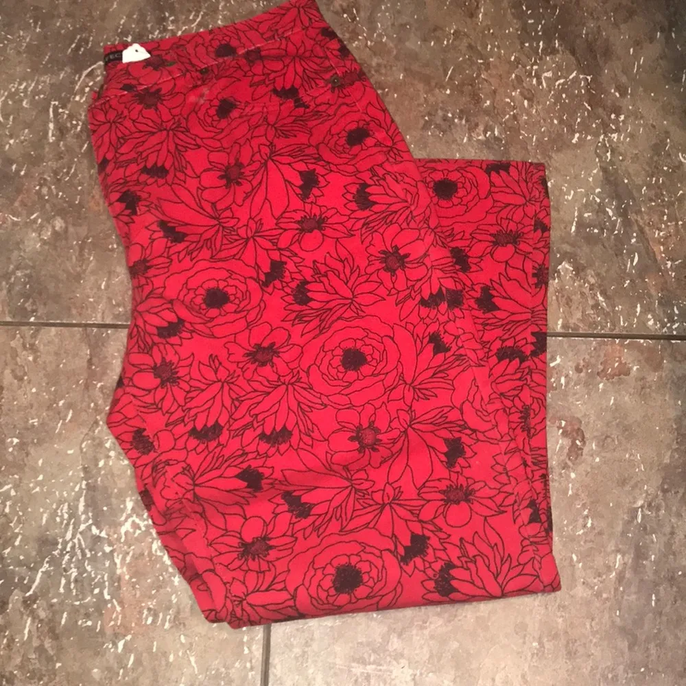 Vintage 90’s Bill brass red floral jeans 14 bohemian - Image 2