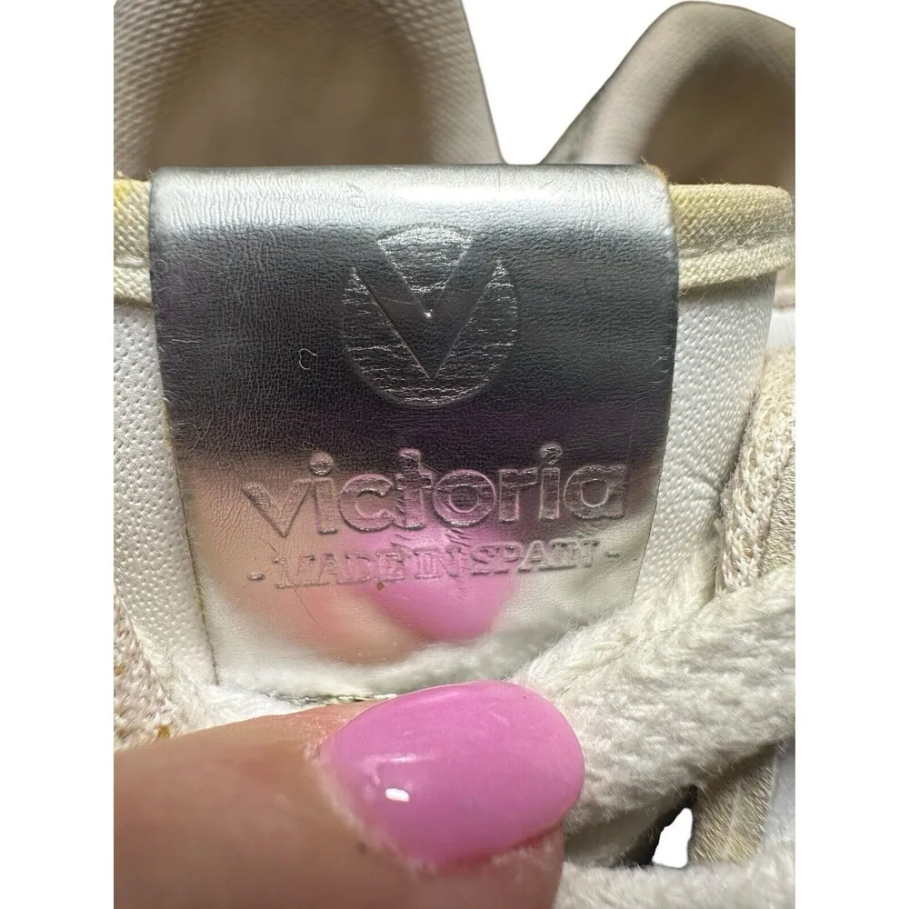 Victoria Shoes Womens EUR 38 US 7 White Low Top Lace Up Athletic Sneakers #S30 - Image 7