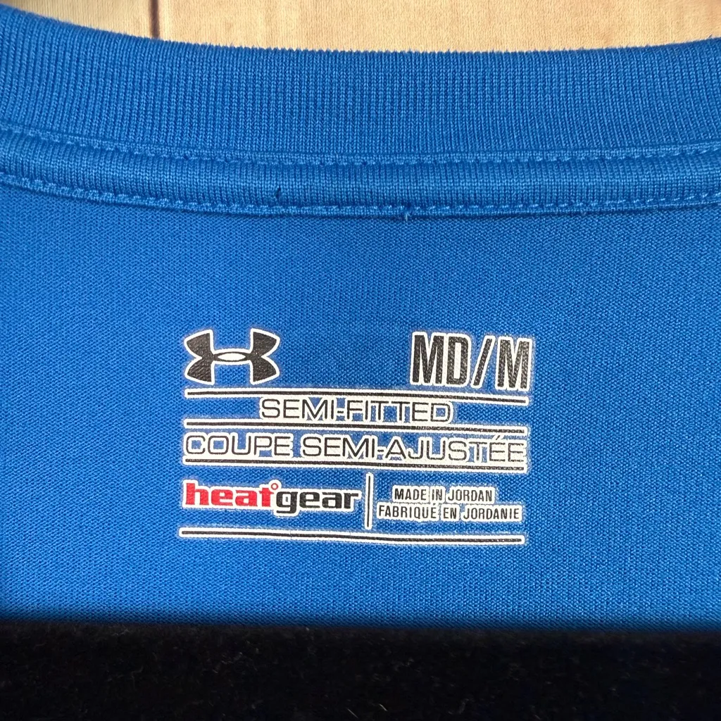 Under Armour Women's Semi-Fitted heatgear Short Sleeve Tee in Blue - Image 3