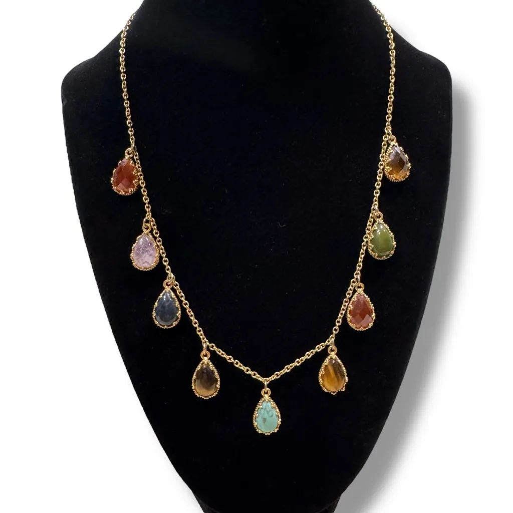 Vintage Lauren Ralph Lauren Teardrop Gem Necklace & Bracelet Set - Image 2