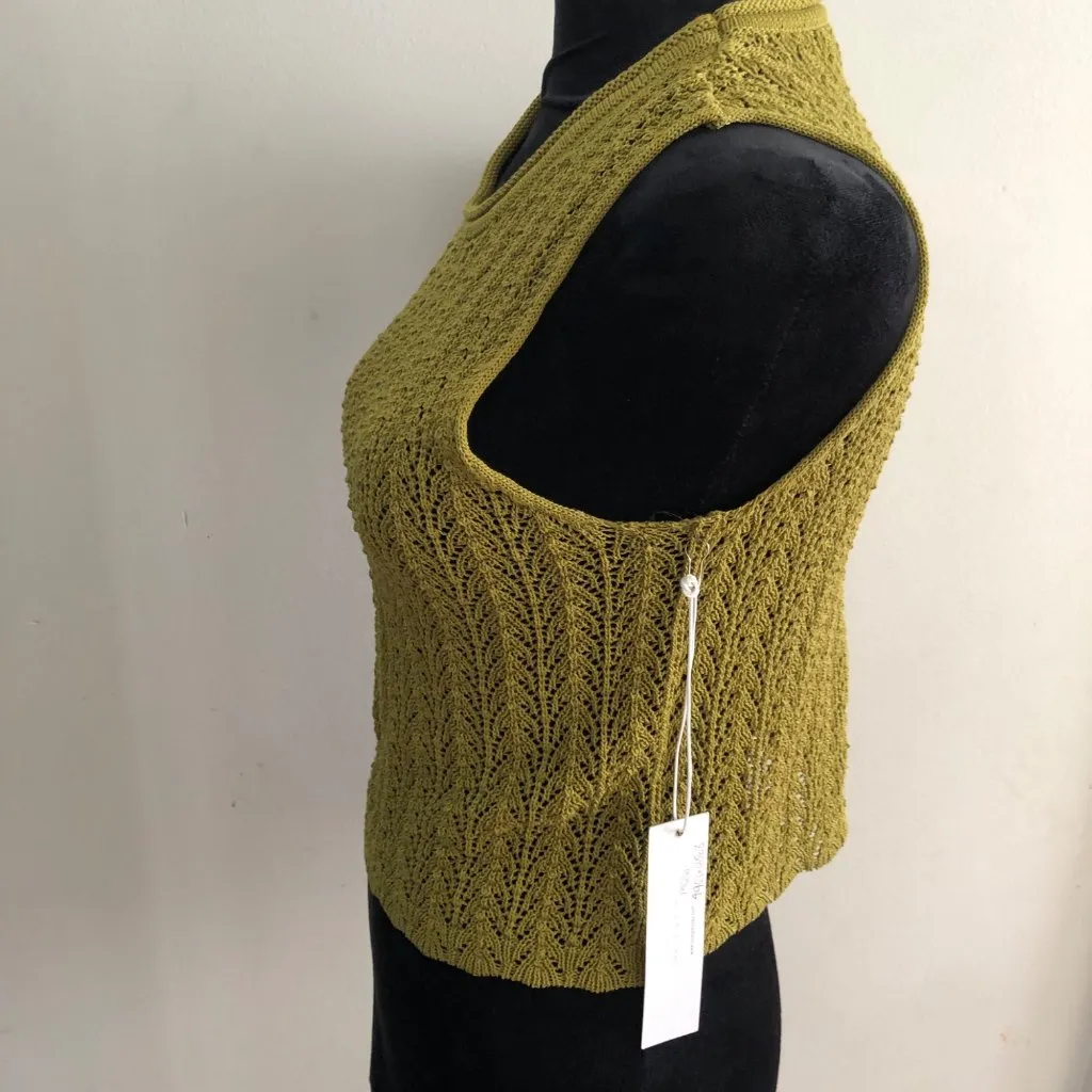 One Grey Day Women's Sleeveless Knit‎ Olive Green Tank Top Size Small NWT - Image 6