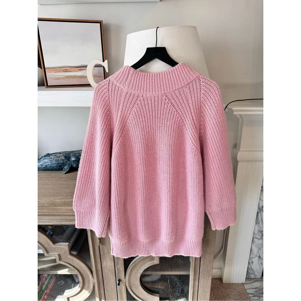 Central Park West Pink Knit Sweater with Flare Sleeves Size XSmall - Image 4