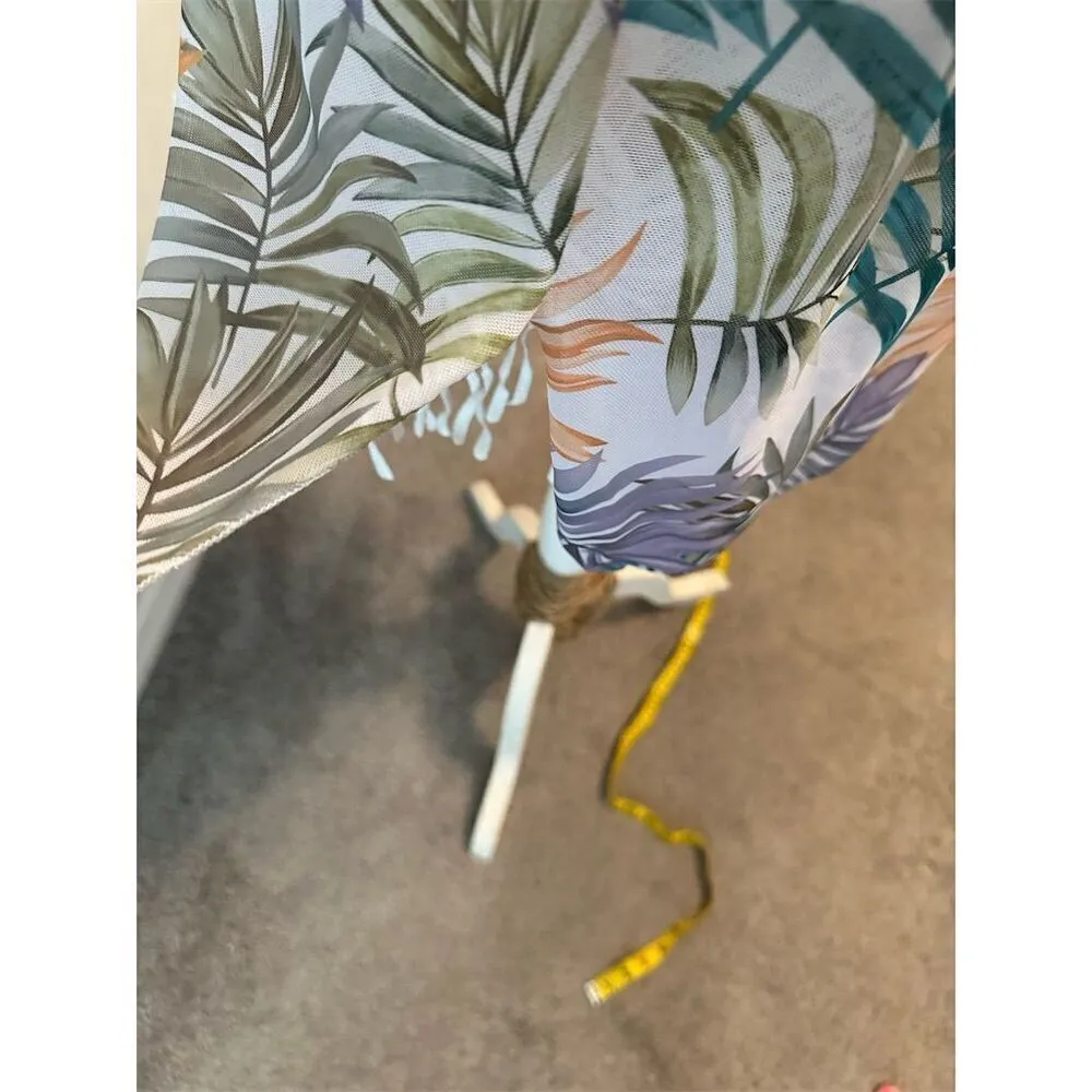 SHEIN Women's Tropical Print Short Sleeve Cover-Up Dress Multicolor V-Neck - Image 4