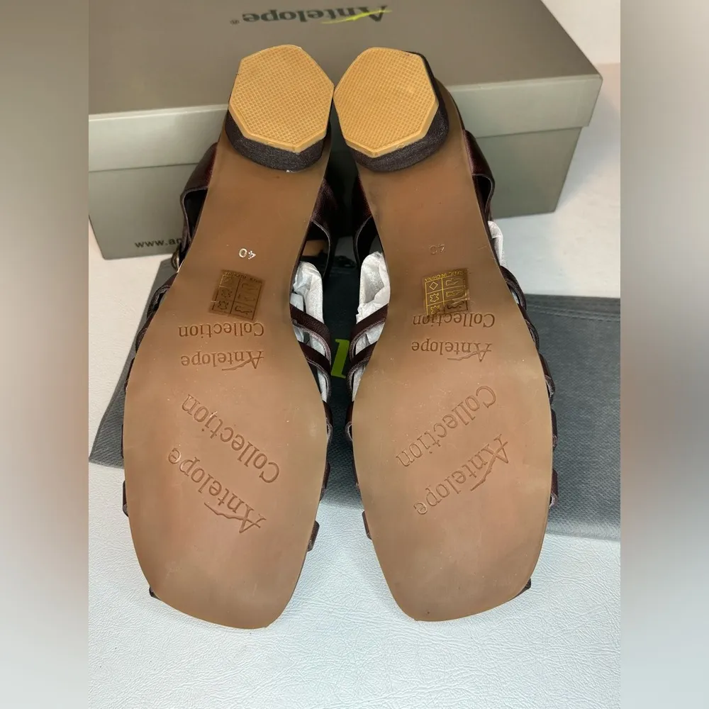 Antelope Leather Heeled Sandals - Aren coffee casual classic comfy summer style - Image 8