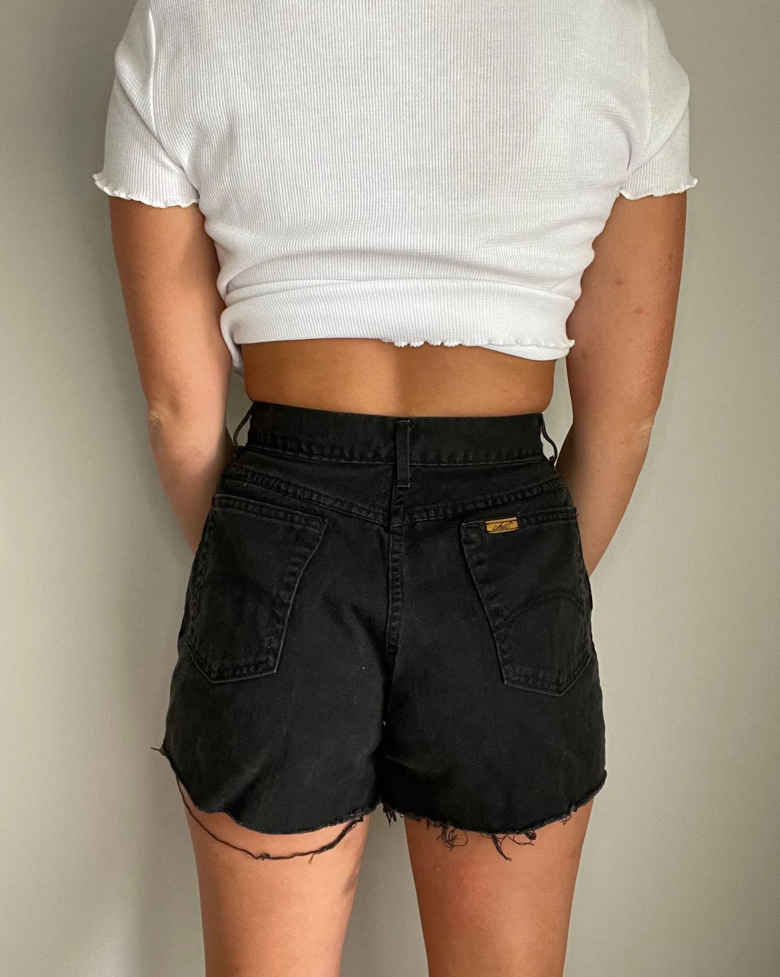Vintage denim Shorts Black - Image 2