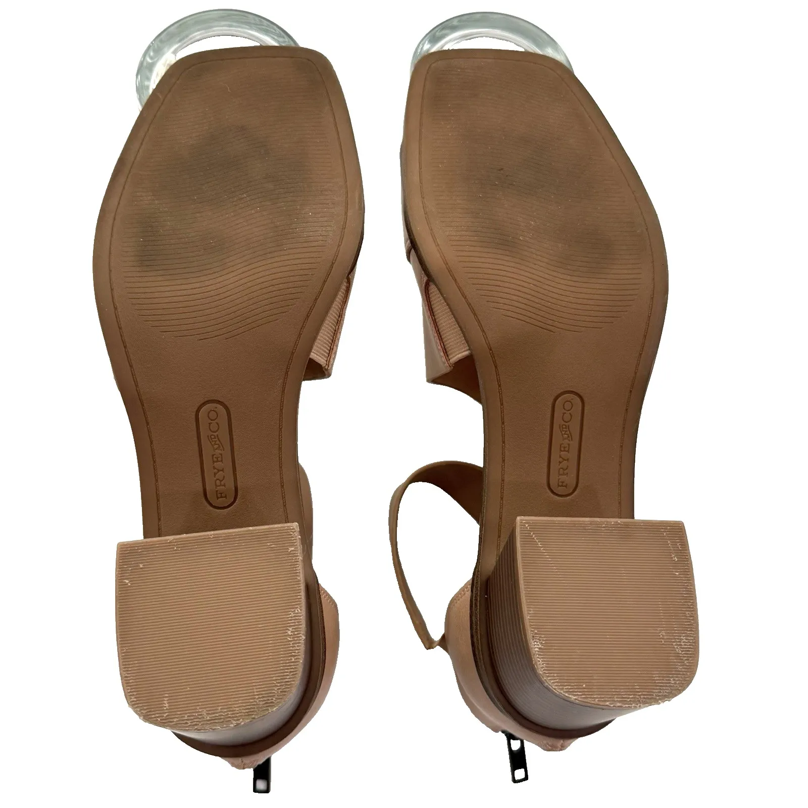 Frye & Co Chunky Heel Sandal Shoe Women US 10 EU 40.5 Roxy Tan Block Ankle Strap - Image 9