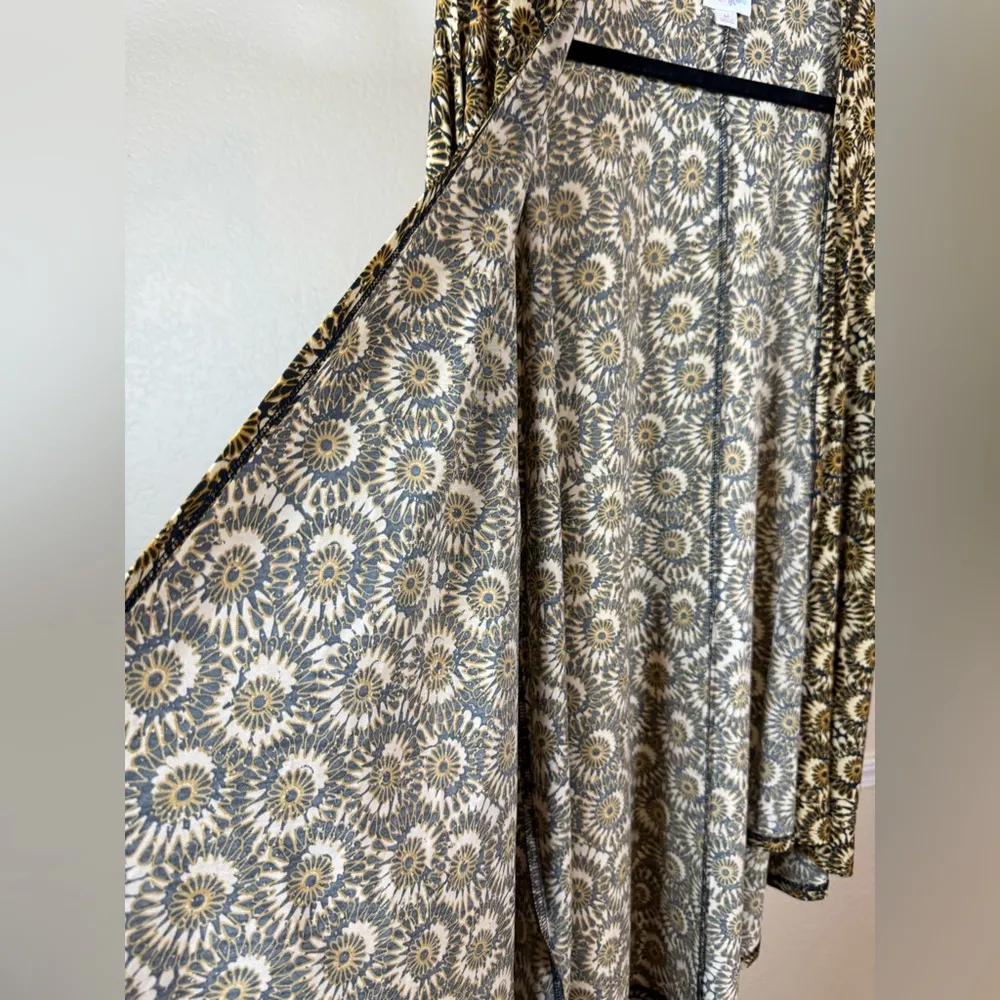 Women’s Boho Sunflower Print Kimono Open Front Cardigan Flowy Lightweight Duster - Image 2