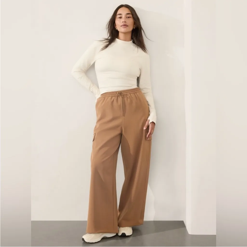 Athleta promenade high rise wide leg cargo pants medium tall NWOT - Image 5
