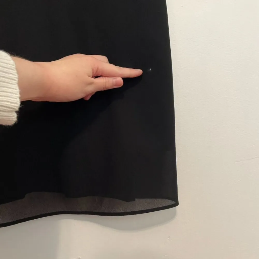 VINTAGE VTG DAWN JOY Black Ruffle Spaghetti Strap Midi Slip Dress 90s Y2K Party Size 10 - Image 7