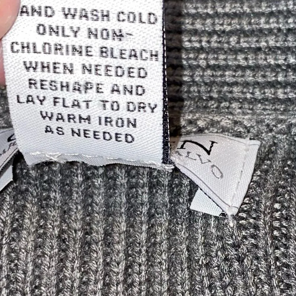 Carmen Marc Valvo Gray Knit Long Sleeve Open Front Cardigan - Image 4