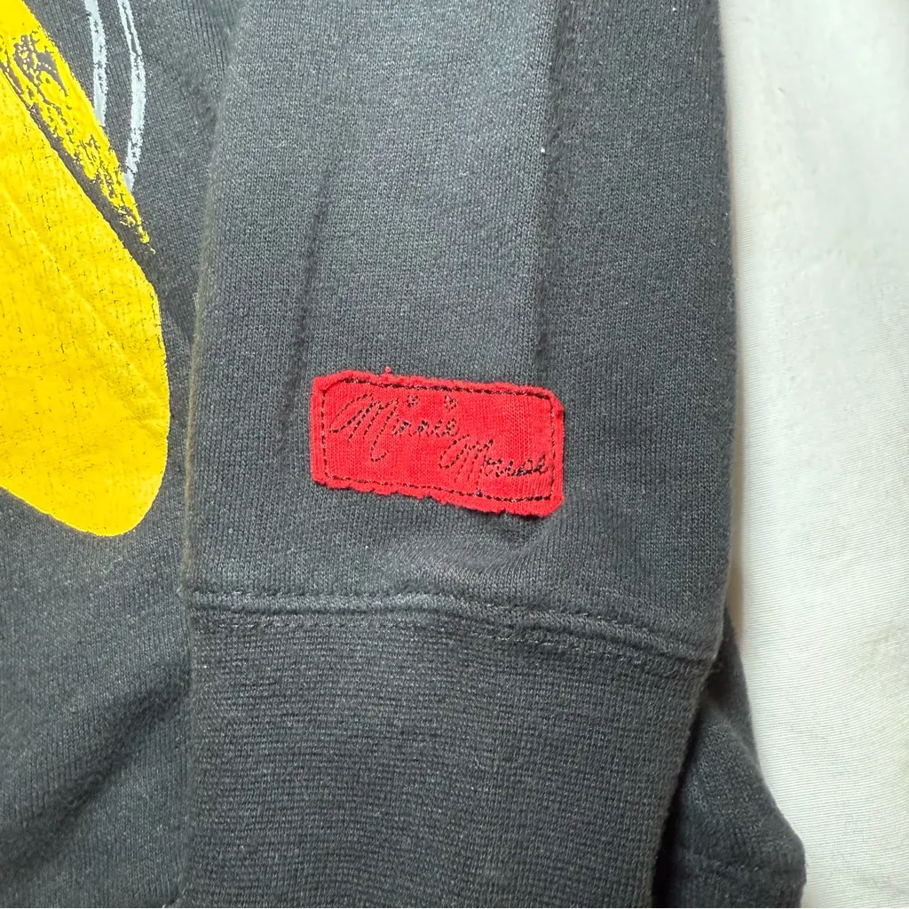 Disney Parks Minnie Mouse Hoodie Sweatshirt Ears Bow Women's Size Medium Graphic Black - Image 2