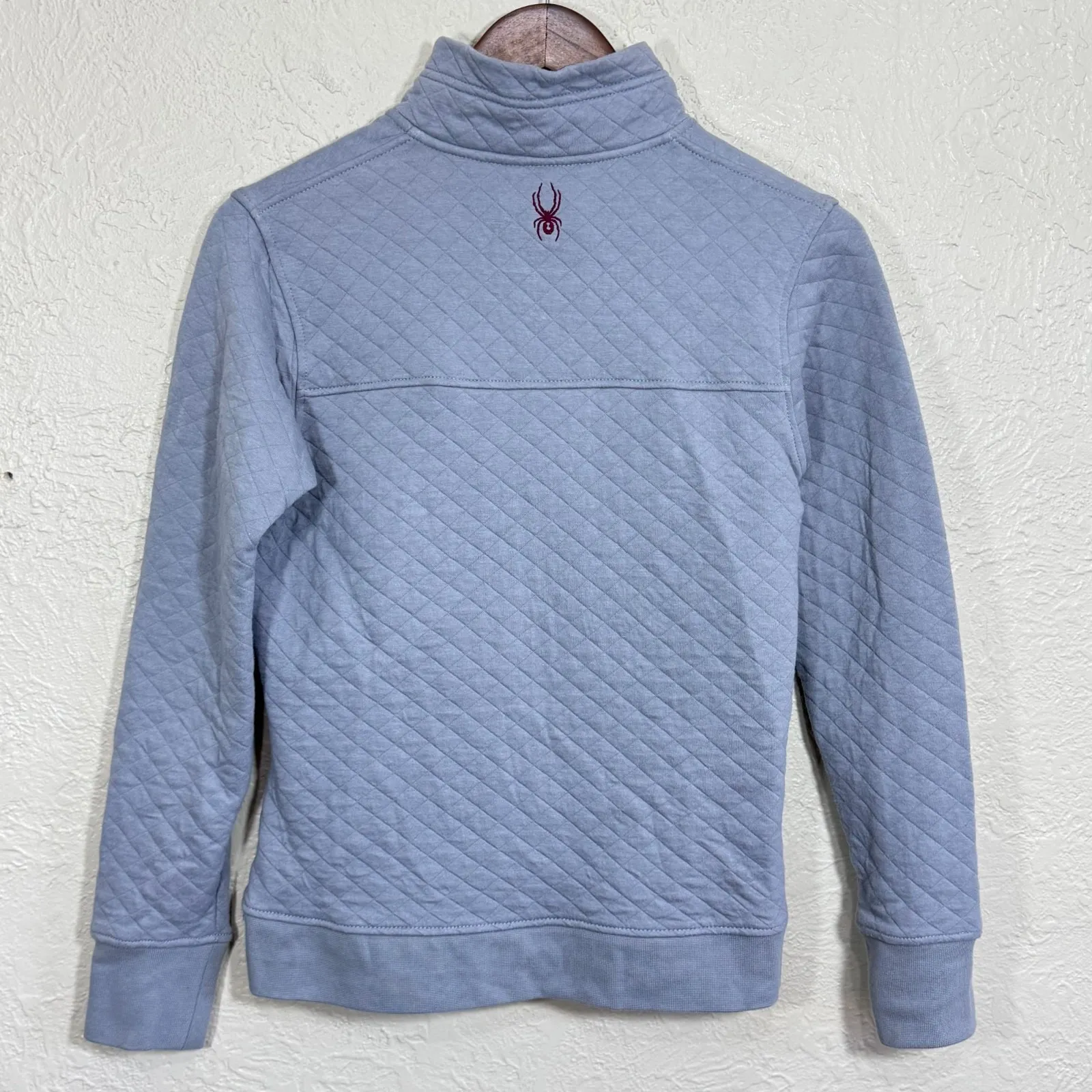 Spyder Quilted 1/4 Snap Pullover Sweatshirt Womens Md Quarter T-Snap Maroon Gray - Image 7