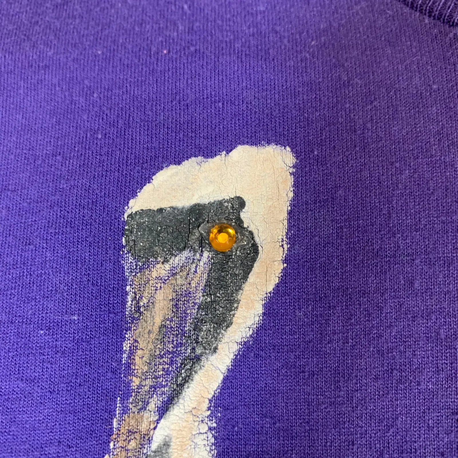 Vintage Sunbelt USA Tee Pelican Marsh Scene Rhinestone Art Purple Large Florida - Image 2