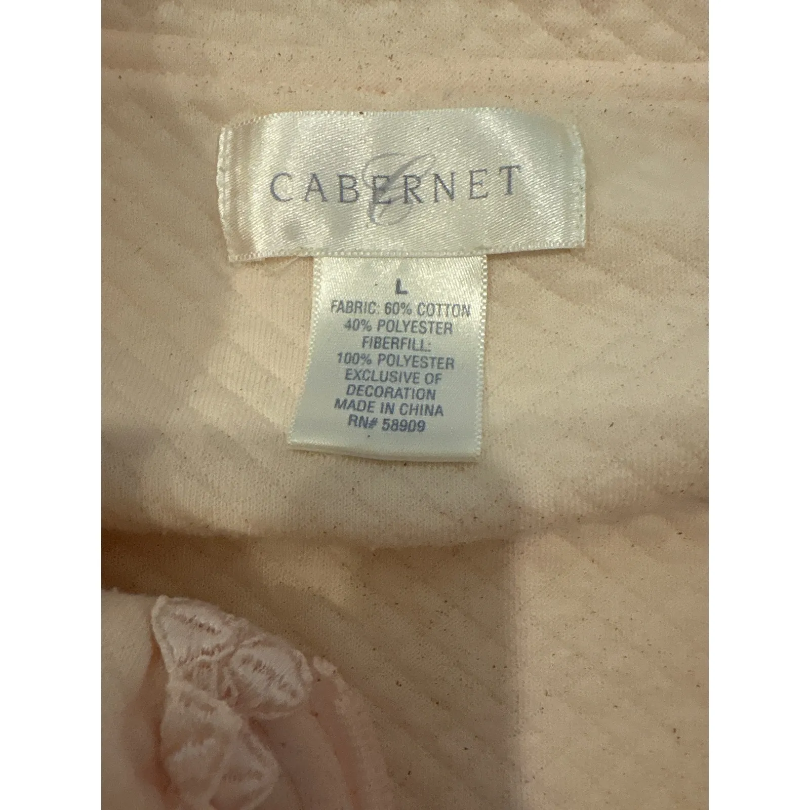 Vintage Cabernet Quilted Zip Front Robe Pink Lace Trim Lightweight Size L Size L - Image 4