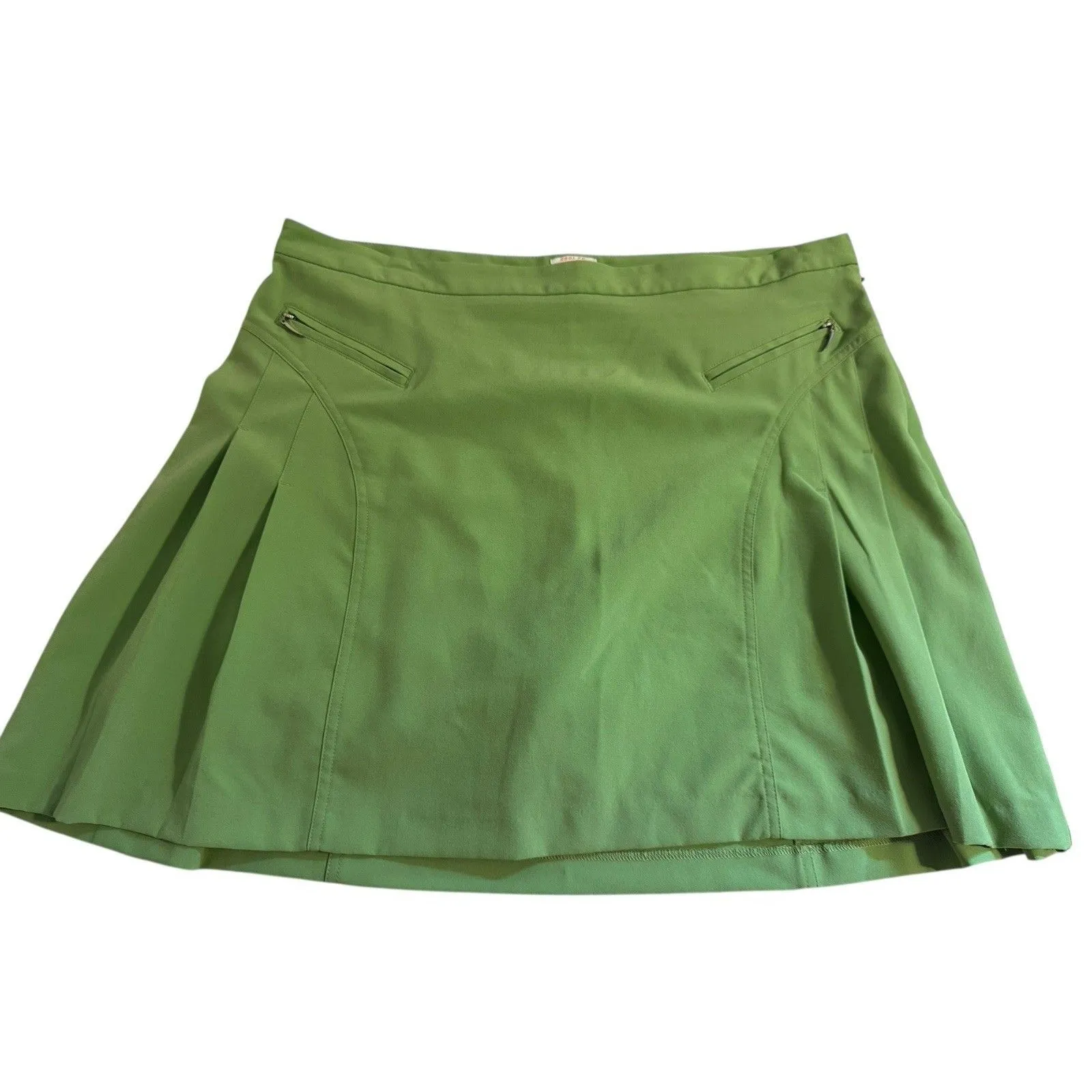IZOD XFGolf Green Outfit Set Skirt  Zip down Top Womens Large, Size 14 Skort - Image 9